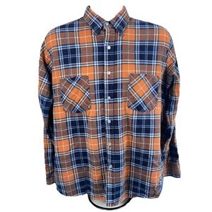 Vintage 90s American Edition Plaid Flannel Shirt USA Made Large Grunge